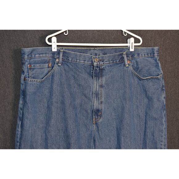 Levi's 560 Men's 44x32 Taper Fit Distressed Denim Jeans Light Wash - Picture 2 of 9